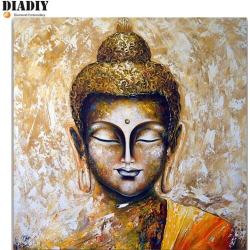 5D DIY Diamond mosaic Buddha heads Full square Diamond painting Cross stitch religion full round Diamond embroidery portrait