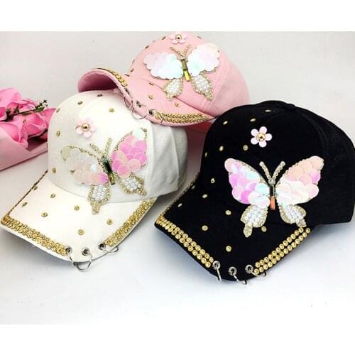 Athletic Dad with Rhinestone Decoration Sweat-Wicking Hat for Summer Outdoors 3 Color Optional