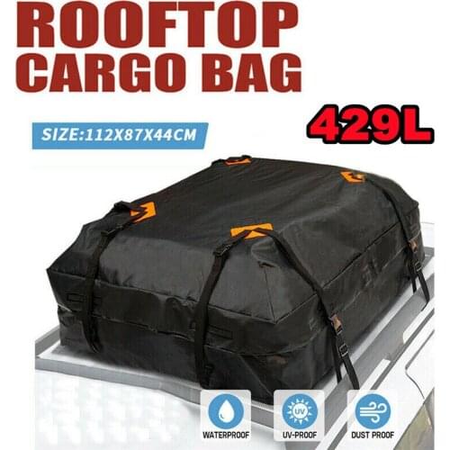 112X87X44cm Waterproof Car Cargo Roof Bag Waterproof Rooftop Luggage Carrier Black Storage Travel Waterproof SUV Van for Cars