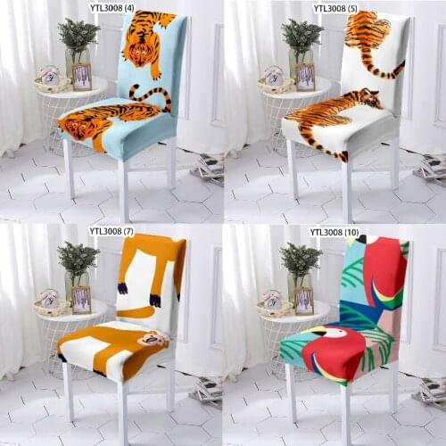 Cartoon animal tiger chair cover office chair dining chair covers chair cover stretch home decor dinning chair seat cover home
