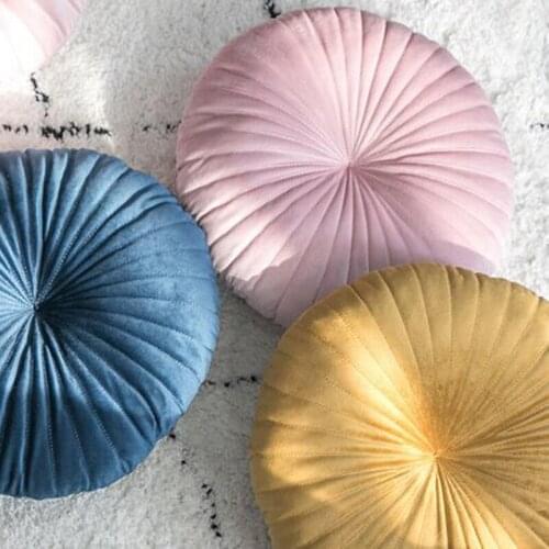 Hot Nordic Style Pumpkin Shape Cushion Decorative Seat Pillow Creative Round Velvet Throw Pillow Cushion