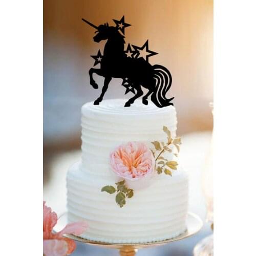 Unicorn Star Cake Topper Party Decorations Birthday Gift Decor For Kids