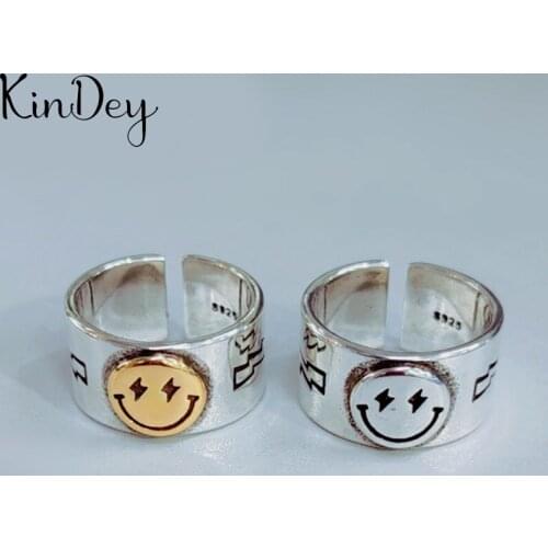 Luxury Brand Smile Face Rings For Women Bridal Wedding Engagement Rings Men Vintage Jewelry Romantic Party Gift 2021