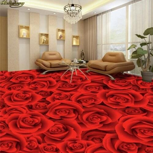 Beibehang Custom photo wallpaper floor painting roses living room bedroom 3DPVC self-adhesive floor painting papel de parede