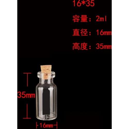 Hot sale 16 * 50mm clear glass bottle Wishing drift bottles lucky 5ml bottle cork sealed bottle 500pcs/lot