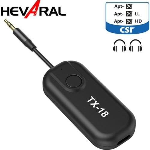 HEVARAL APTX CSR Blue'tooth 5.0 Transmitter Receiver Stereo Music For Headphone TV Audio Adapter With 3.5mm AUX Wireless Adaptor