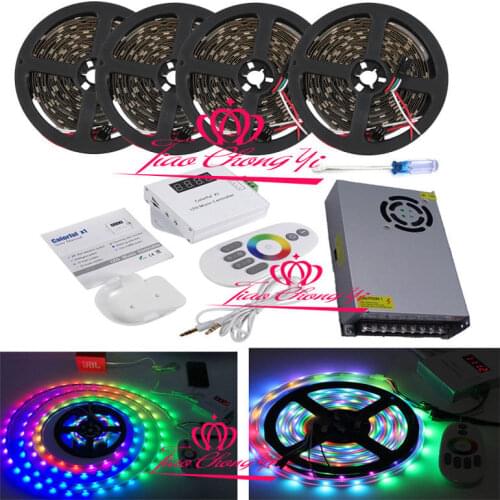 5V WS2812B RGB Individually Addressable LED strip IP20+ music controller+power