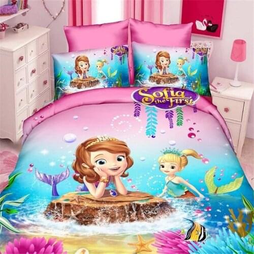 Disney Princess Sophia Little Girl Bedroom Decorative Bedding Set Duvet Bedsheet Pillowcase Double Single 2/3/4 Piece 1.2m Bed
