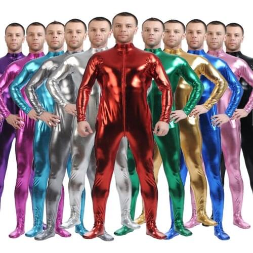 24h Mens Kids Gold Shiny Zentai Suit without Head Adults Mock Neck Second Skin Tights Zentai Bodysuits Crotch Zipper