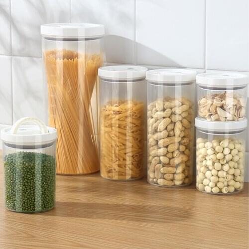 Kitchen Transparent Storage Box Sealed Jar Grains Beans Storage Organizer Food Containers Refrigerator Storage Boxes Container