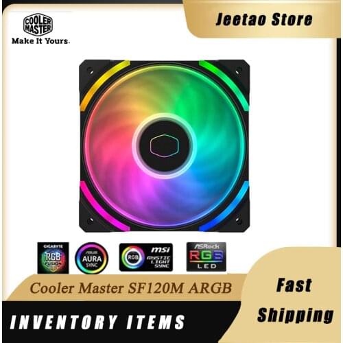 Cooler Master SF120M ARGB New Light Effect 120mm 4Pin PWM Computer Case CPU Cooler Water Cooling Radiator Silence Replaces Fan