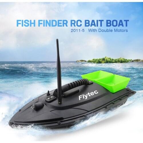Flytec Remote Control Boat Speedboat with Extra Battery 2011-5 Fishing Tool RC Bait Boat 500 Meters Dual Motor Fish Finder