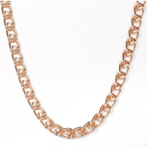 Fashion 585 Rose Gold Filled Chain 3mm 5mm Wide Snake Link Necklace For Women Girls Wedding Party Gifts 50cm 60cm CN41A