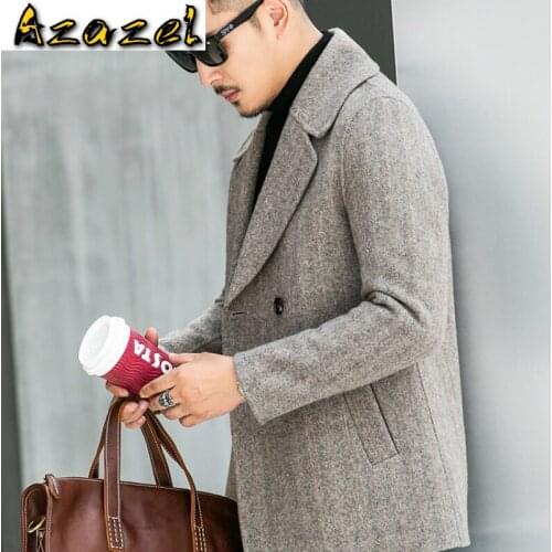 Azazel 100% Wool Coat Men Winter Male Jacket Mens Clothing Autumn Suit Doublesided Breasted Overcoats Casaco Masculino LXR343