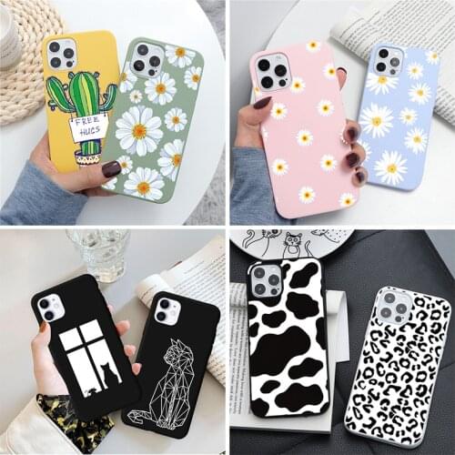 Soft TPU Case for Huawei P40 Lite E P30 Pro P20 Honor 10 10i 20i 9X 8X 9A 8A Mate 20 10 Lite Y9 Y7 Y6 Case Cat Daisy Cover Funda