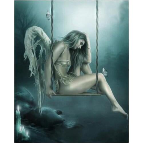 5d Diy Diamond Painting Kit Diamond Embroidery Needlework Romantic Beautiful Swing Girl Picture Mosaic Room Decor FH1213