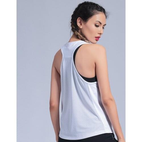 New Yoga Tops Women Sexy Gym Sportswear Vest Fitness Loose woman clothing Sleeveless Running shirt Quick Dry White Yoga Tank Top