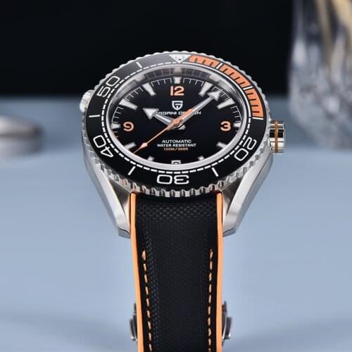 PAGANI DESIGN Mens Automatic Mechanical Watch Ceramic Bezel 100M Waterproof NH35A Movement Luxury Sapphire Glass Watch for Men