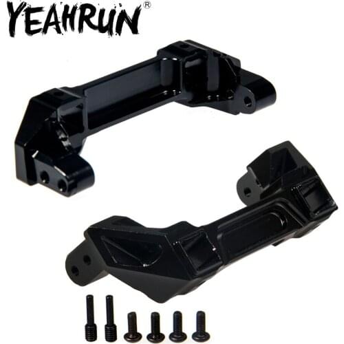 YEAHRUN Aluminum Alloy Front/Rear Bumper Mounts for Traxxas TRX-4 1/10 RC Crawler Car Upgrade Replacement Parts Red/Black/Silver