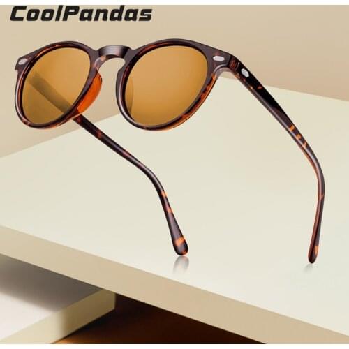 2019 TR90 Lightweight Tortoise Brown Unisex Sunglasses Polarized Men Women Vintage Retro Small Round gafas oculos de sol UV400