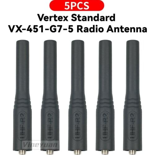5 x Vertex Standard VX-451-G7-5 Two-Way Radio w/UHF-R2 Antenna