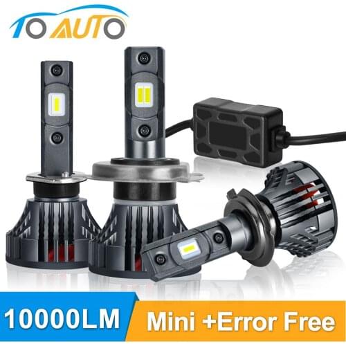 2pcs H1 H4 H7 LED Canbus Error Free H11 H3 HB3 9005 HB4 9006 LED Car Headlight Bulbs 10000LM 6000K Mini Auto Headlamp 12V 24V