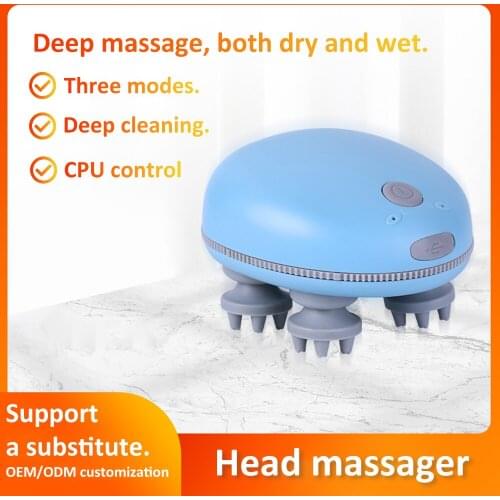 Smart Electric Head Scalp Massager Rechargeable Mini Head Massage Device Health Care Shoulder Neck Deep Tissue Kneading Massager