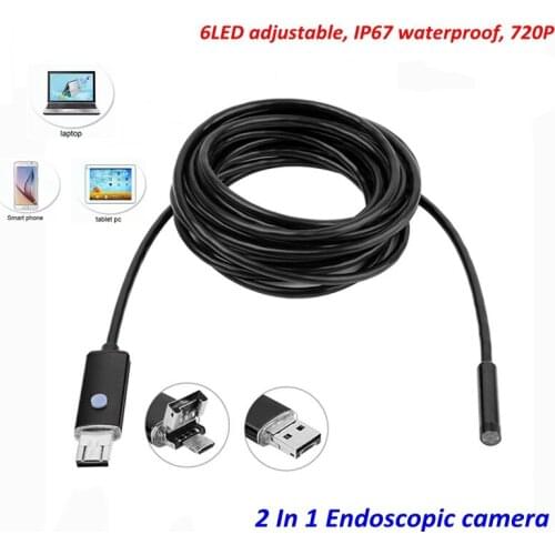 USB Car Endoscope Camera Diognostic Tool Soft Cable Inspection IP Camera Android System 5.5mm Endoscope Car Camera