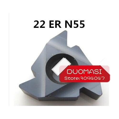 10PCS 22ER N 55 Carbide Threading Inserts 55 Deg External Threading Tips,Indexable Inserts for Threaded Lathe Holder SER