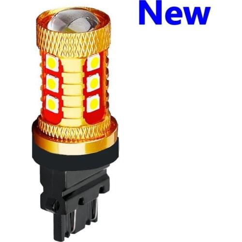 100Pcs 3157 3156 3047 3457 1000LM 15 SMD 3030 LED Amber Turn Signal White P27W T25 Auto Reverse Bulb Red P27/7W Car Brake Light