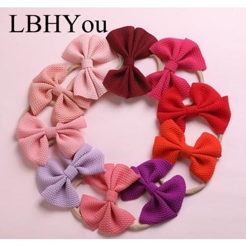 20pcs baby girls waffle fabric nylon headbands newborn girls elastic stretchy nylon hair accessories toddler infants hairbands