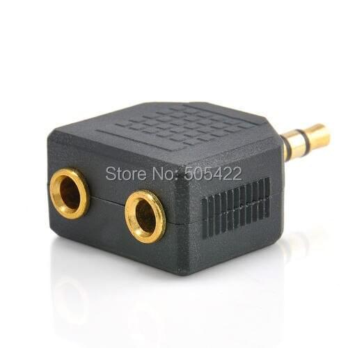 3.5mm 1 Male to 2 Female Stereo Jack Y Splitter Adapter Headphones AUX Practical