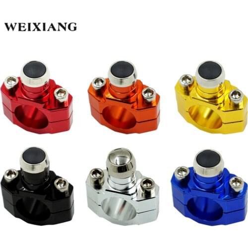 7/8" Motorcycle Switch Button Handlebar Mount Electric Power Start Horn Switch With Wire Harness Blue Yellow Button