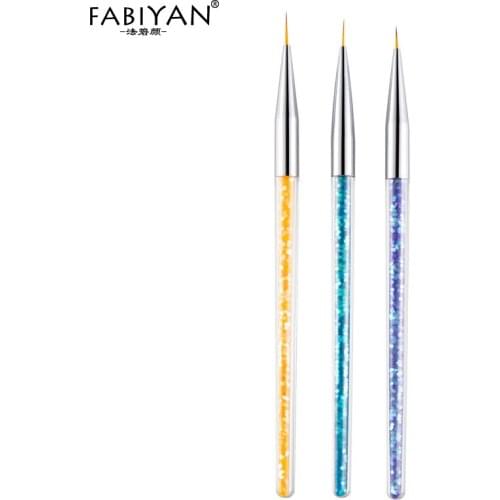 7/9/11mm 3pcs/set Nail Art Brush Drawing Painting Carving Pen Design Manicure Tools Acrylic Liner UV Gel Sequins Decoration Tips