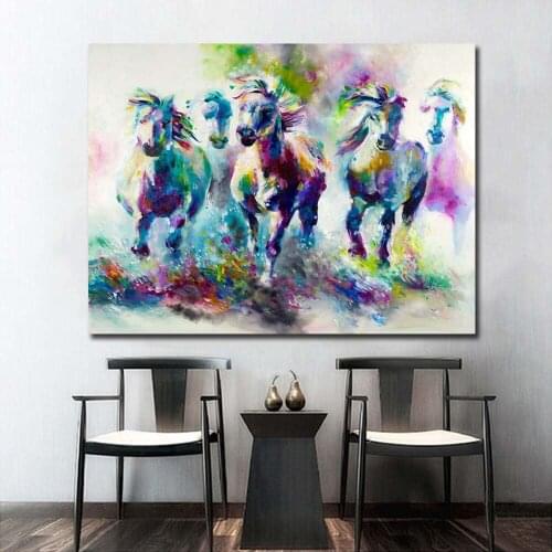 Horse Abstract Colorful Wall Art Paint Wall Decor Canvas Prints Canvas Art Poster Oil Paintings No Frame