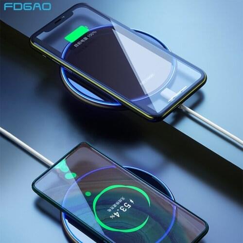 FDGAO 15W Fast Wireless Charger For iPhone 12 11 Pro X XR XS Max Qi Wireless Charging Pad Phone Charger For Samsung S10 S20 S21