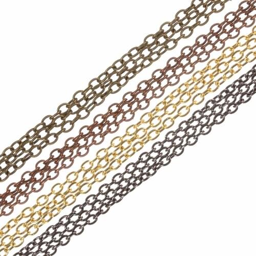 10meter/lot 3*4mm Antique Silver Color/Bronze Necklace Chains Bulk for Necklace Bracelets Diy Jewelry Making Findings Wholesale