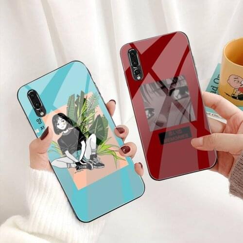 Japanese anime Love Friend Phone Case Tempered Glass For Huawei P30 P20 P10 lite honor 7A 8X 9 10 mate 20 Pro