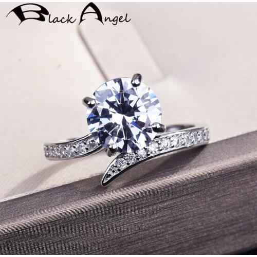 BLACK ANGEL 925 Sterling Silver Fashion 8 Hearts Ring Women PT950 Unique Design Inlaid Moissanite Wedding Jewelry Accessories
