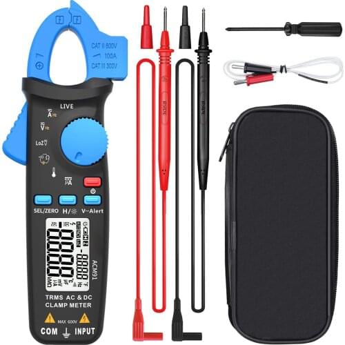 Amp Clamp Meter 1mA Current True RMS Auto-Ranging 6000 Counts Digital Ammeter Hz Temperature Capacitance Live Check