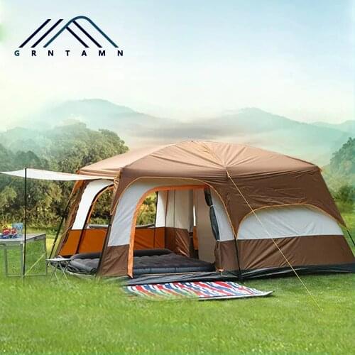 GRNTAMN Hot Sale Ultralarge 10-12 Double Layer Outdoor 430*305*200CM 3 Rooms Family Camping Tourist Tent