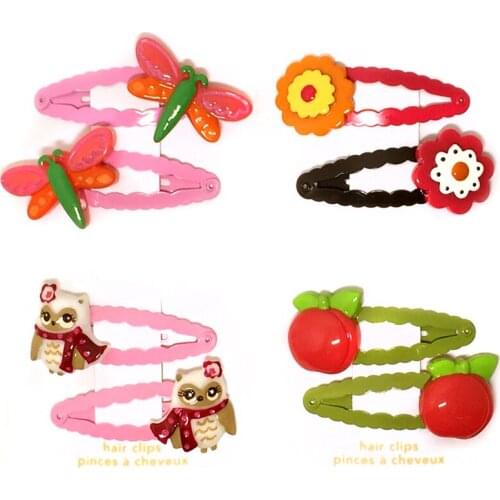 F224Free shipping Baby jewelry girl hairpin headdress Dragonfly owl apple flower combination female daughter princess BB hairpin