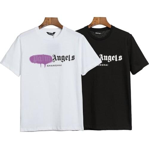Palm Angels letter printing couple street hip-hop popular simple wild men and women short-sleeved T-shirt PA007