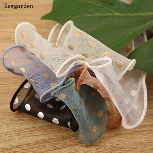 Kewgarden DIY Hair Bowknot Accessories Handmade Tape Gold Sliver Dot Wave Edge Organza Ribbon 1-1/2" 40mm Packing Riband 10 Yard