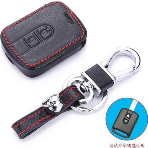 Leather Car Key Case For Nissan Pathfinder Qashqai Micra Navara Almera Note Auto Remote Fob Cover Keychain