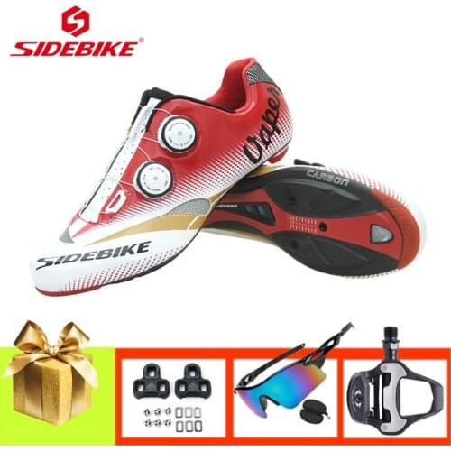 SIDEBIKE Professional Road Bike Cycling Shoes Crabon Fiber Sole Ultra-light Breathable Men Cycling Sneakers Women Bicycle Riding