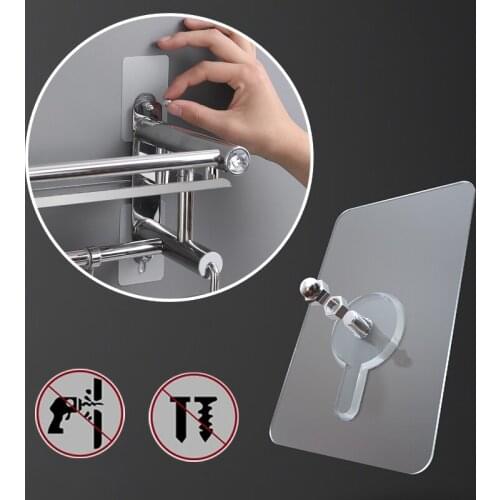 Punch-Free Stickers Hook Kitchen Bathroom Storage Hanger Waterproof Picture Racks Home Storage Screw Strong Hook