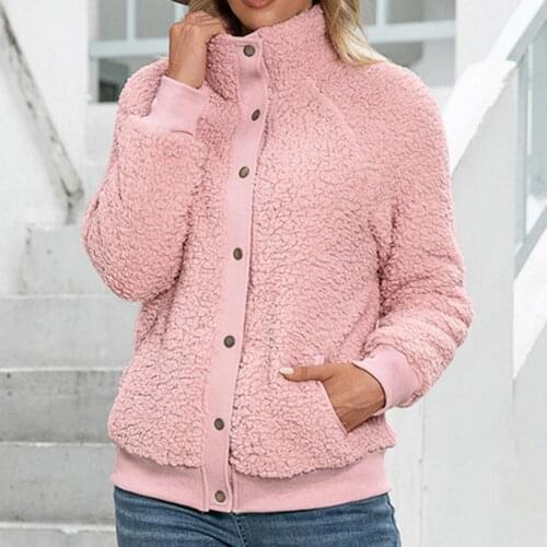 Womens Jackets Thick Skin-friendly Single Breasted Coat for Autumn Winter Vintage Warm Casual Fashion Overcoat High Quality Top