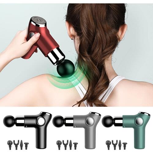 Mini LCD Massage Fascia Gun Body Shoulder Back Neck Massager Muscle Relax Body Electric Massager Deep Tissue Muscle Massage Gun