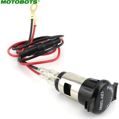 MOTOBOTS 1Pc New 12V 120W Power Motorcycle Car Motorbike Cigarette Lighter Socket Plug USB Charger #AM2657